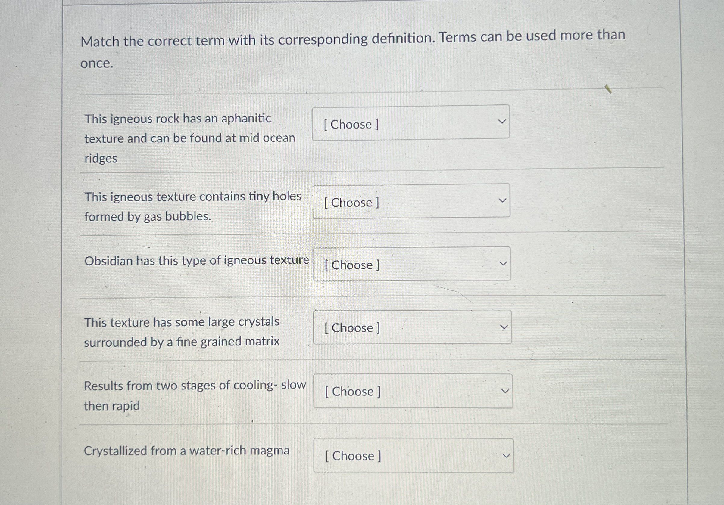 Solved Match the correct term with its corresponding | Chegg.com