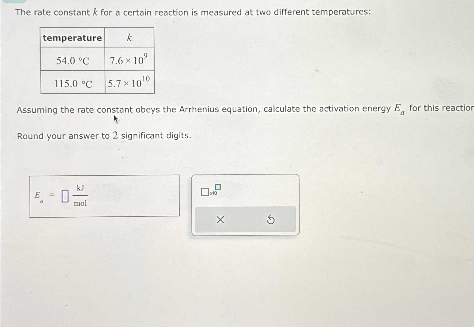Solved The rate constant k ﻿for a certain reaction is | Chegg.com