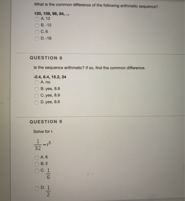 What is the common difference in the arithmetic sequence 8 5 2 1 4?