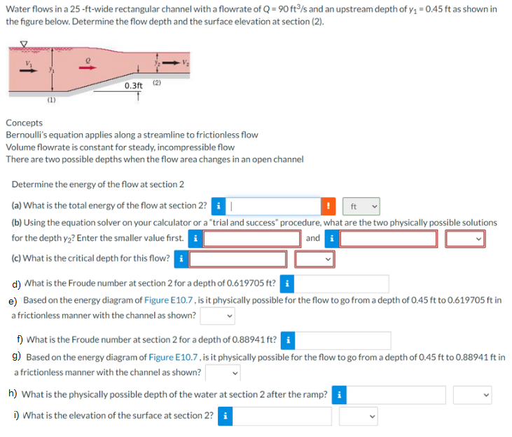 Solved Water flows in a 25 - ft-wide rectangular channel | Chegg.com