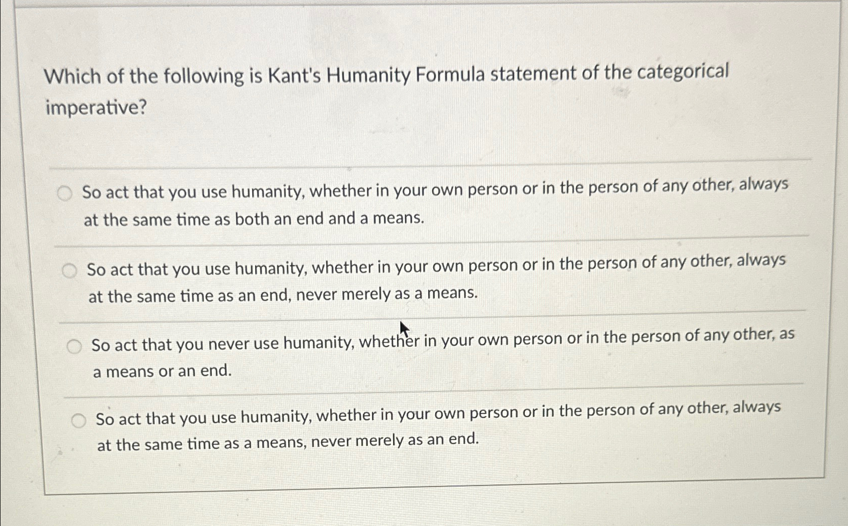 what's kant's definition of humanity