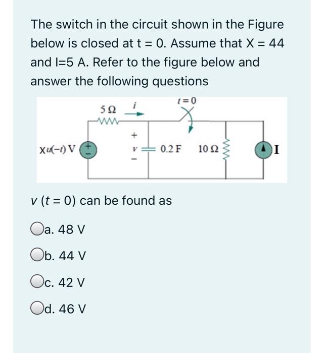 Solved The switch in the circuit shown in the Figure below | Chegg.com