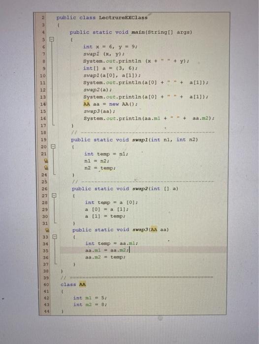 Solved public class LectureExClass public static void | Chegg.com