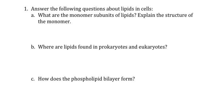 Solved 1 Which Of The Following Statements About Lipids Is Or Cheggcom