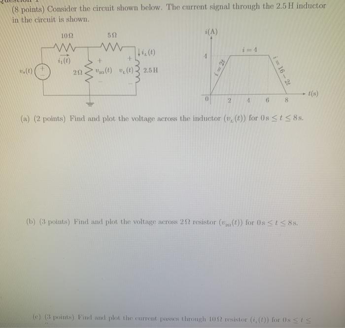Solved (8 points) Consider the circuit shown below. The | Chegg.com