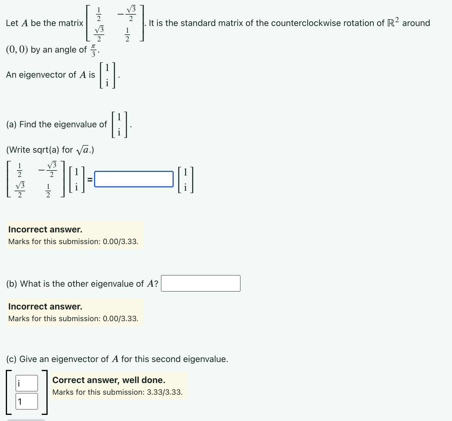Solved Let A ﻿be the matrix [12-32232212]. ﻿It is the | Chegg.com