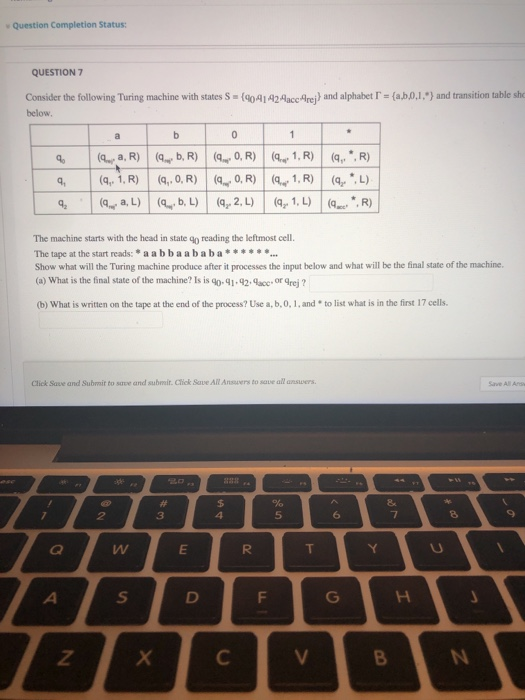 Solved Question Completion Status: QUESTION 7 Consider the | Chegg.com