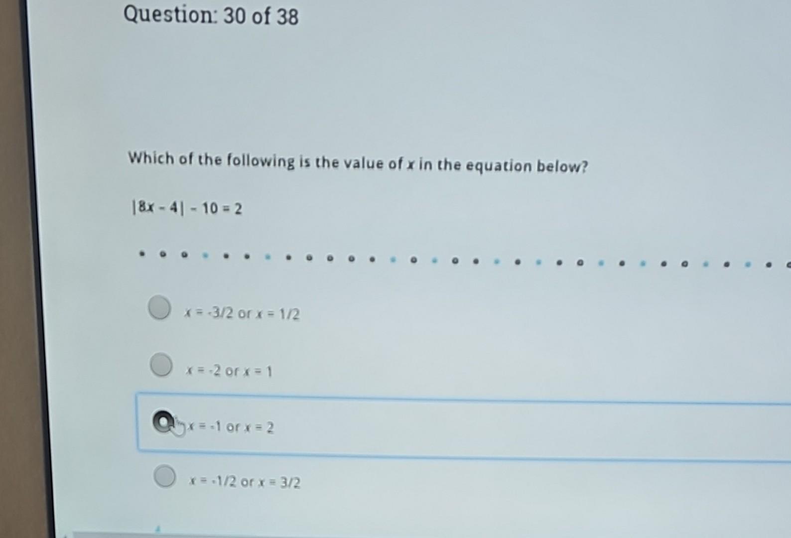 Solved Question: 30 of 38 Which of the following is the | Chegg.com