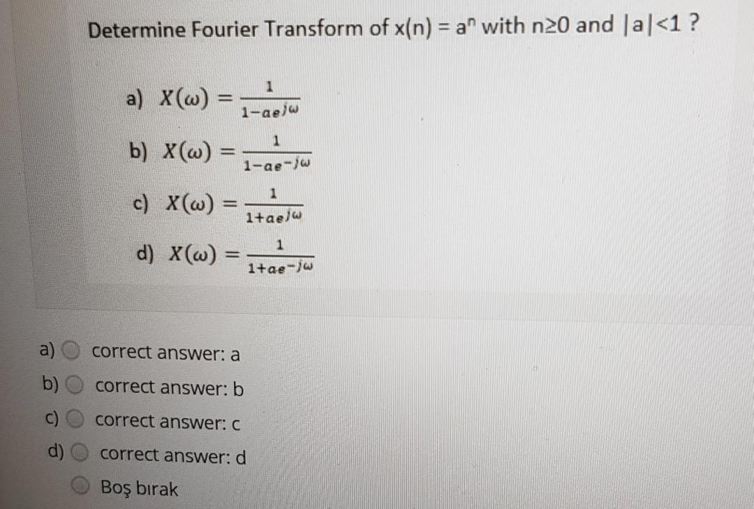 Solved Determine Fourier Transform Of X N A With N Chegg Com