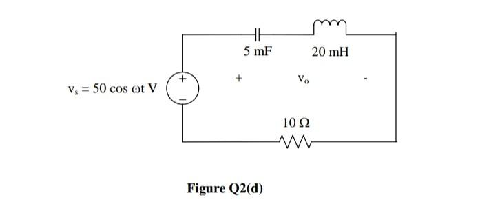 Solved Calculate The Value Of Angular Frequency O That W Chegg Com