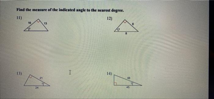 Solved Find the measure of the indicated angle to the | Chegg.com