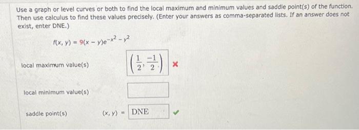 Solved Use a graph or level curves or both to find the local | Chegg.com