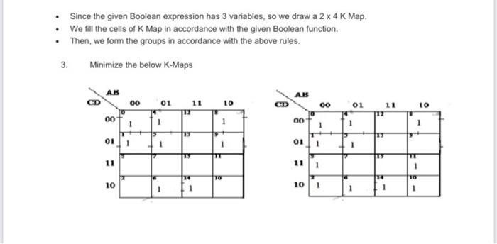 Solved Since the given Boolean expression has 3 variables, | Chegg.com