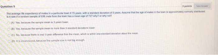 Solved Question 5 3 points Save Answer The average to | Chegg.com
