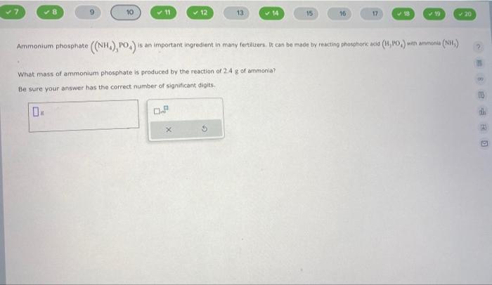Solved What mass of ammonium phosphate is produced by the | Chegg.com