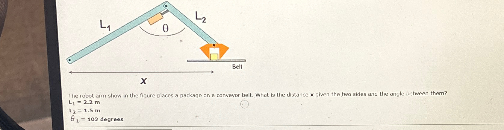 Solved The robot arm show in the figure places a package on | Chegg.com 