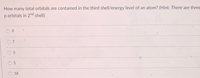 Solved How many total orbitals are contained in the third | Chegg.com