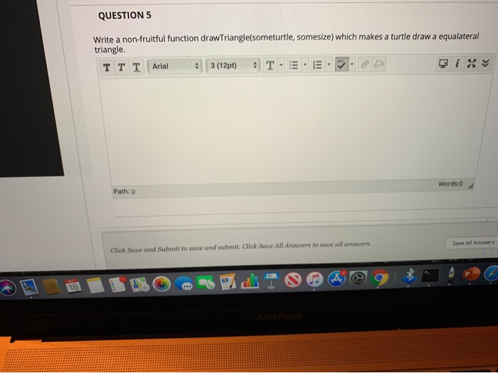 Solved QUESTION 5 Write a non-fruitful function draw | Chegg.com