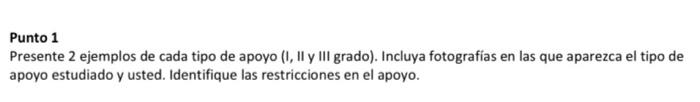 Punto 1 Presente 2 ejemplos de cada tipo de apoyo (I, II y III grado). Incluya fotografías en las que aparezca el tipo de apo