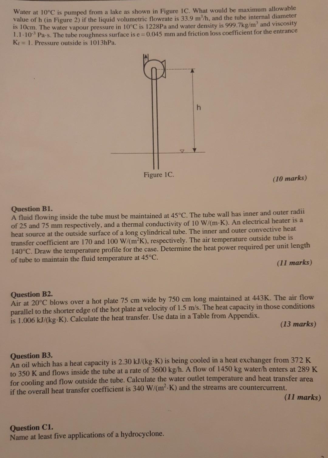 Solved Water at 10°C is pumped from a lake as shown in | Chegg.com
