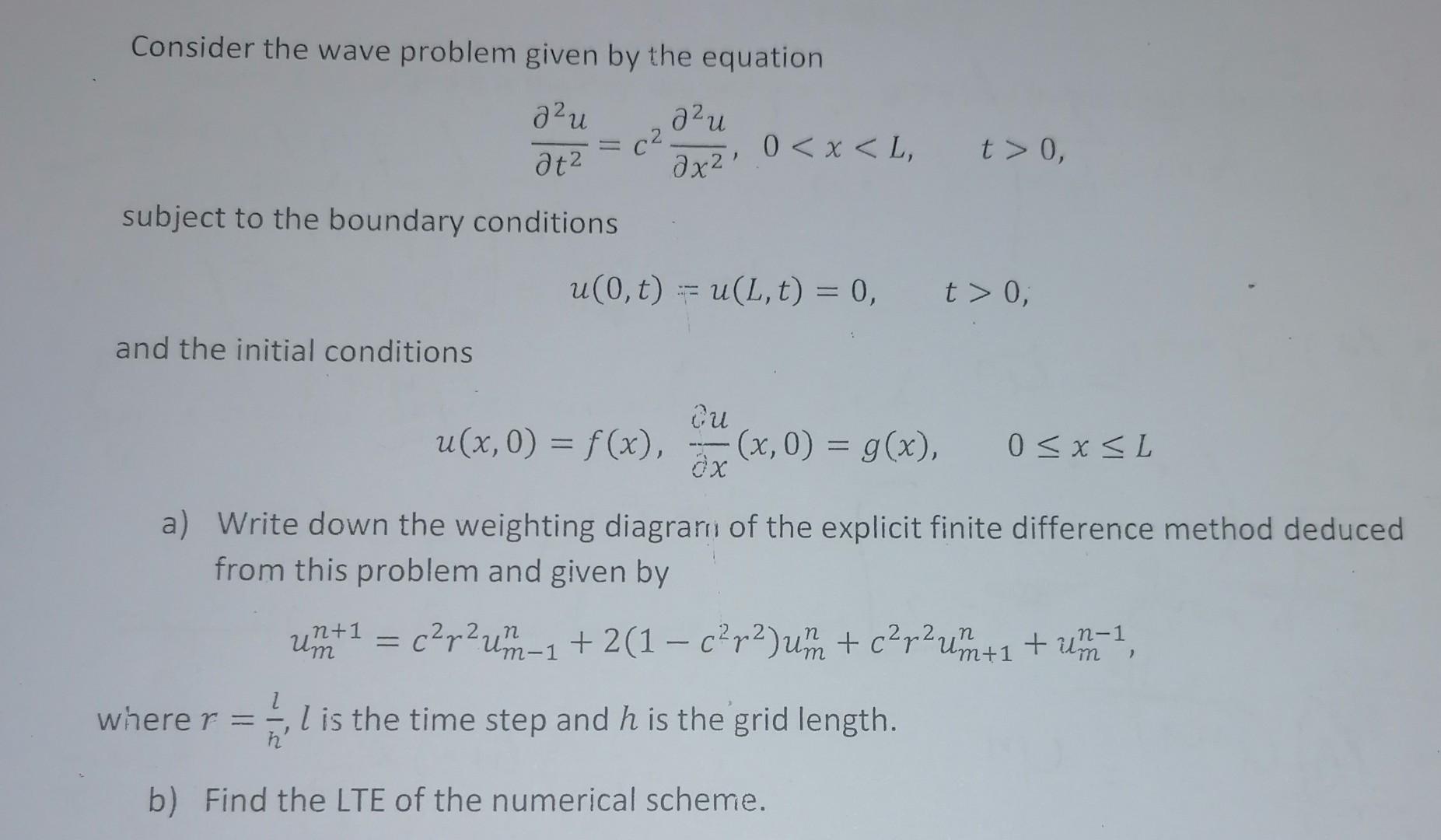 Solved Consider the wave problem given by the equation | Chegg.com
