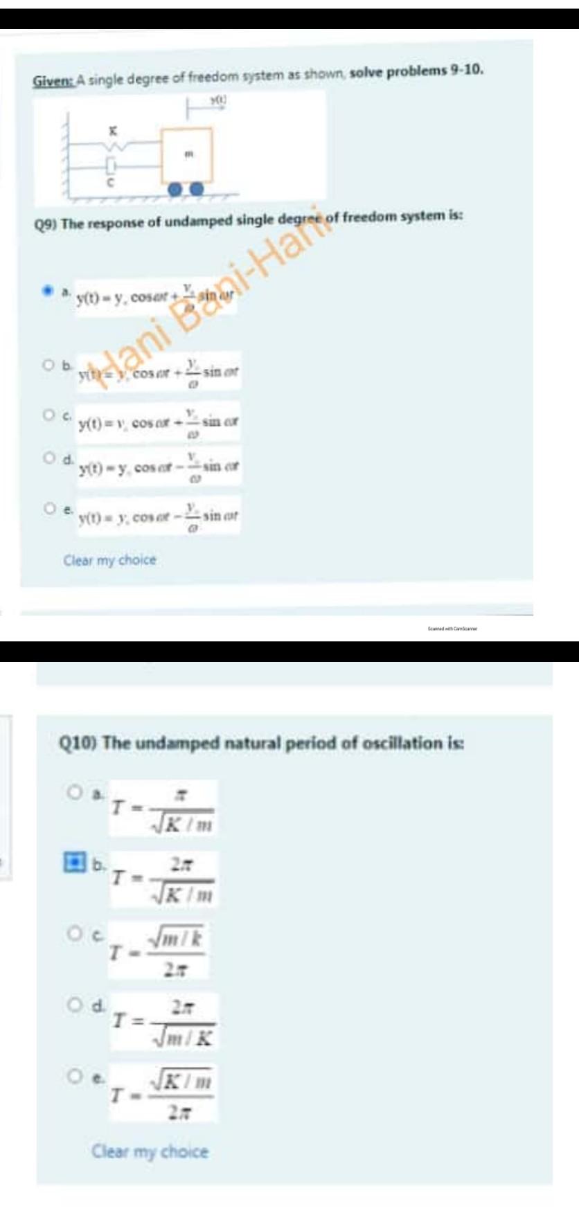Solved Given: A single degree of freedom system as shown | Chegg.com