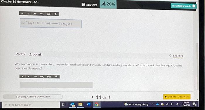 Solved Chapter 16 Homework - Ad... 04/25/22 20% | Chegg.com