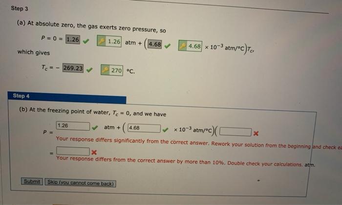 Solved Step 3 (a) At absolute zero, the gas exerts zero | Chegg.com