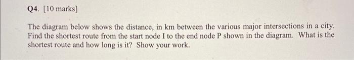 Solved The diagram below shows the distance, in km between | Chegg.com