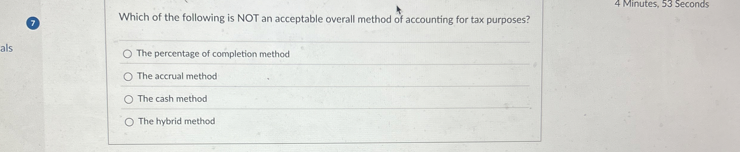 Solved Which of the following is NOT an acceptable overall | Chegg.com