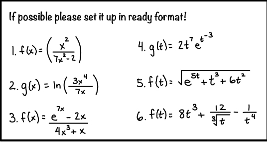 Solved Please find the first derivative for each problem and | Chegg.com