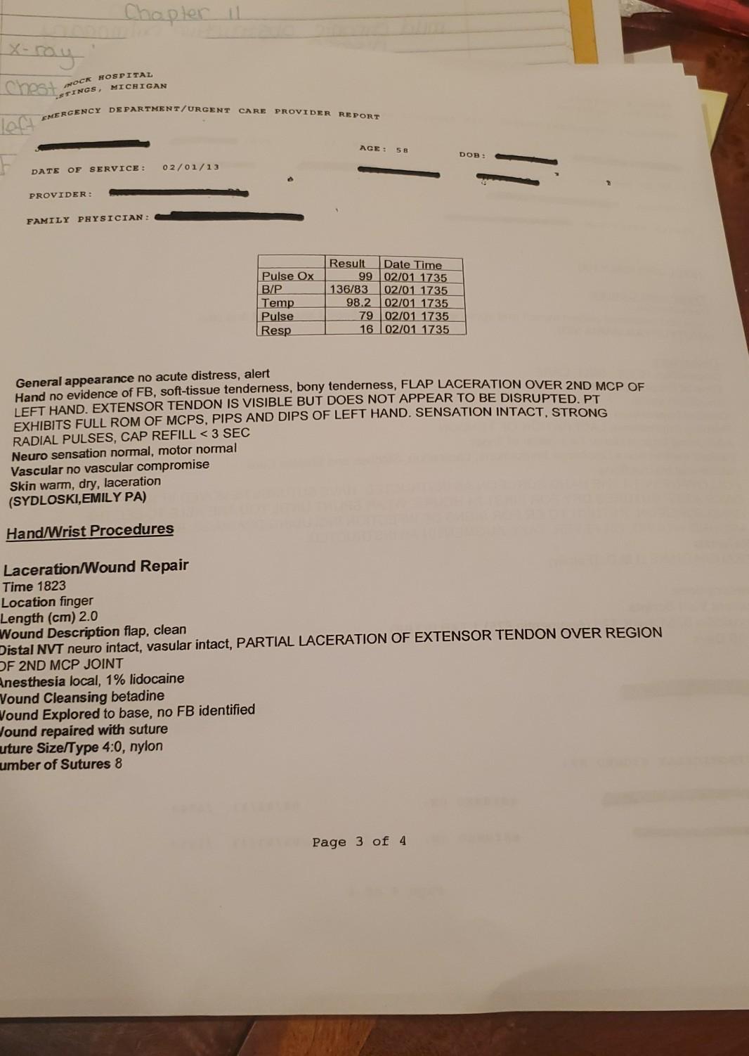 Solved PENNOCK HOSPITAL HASTINGS, MICHIGAN Chart EMERGENCY