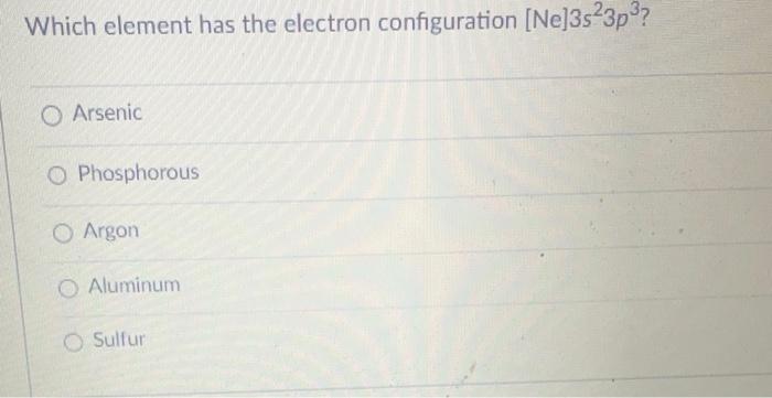 Solved Which element has the electron configuration | Chegg.com