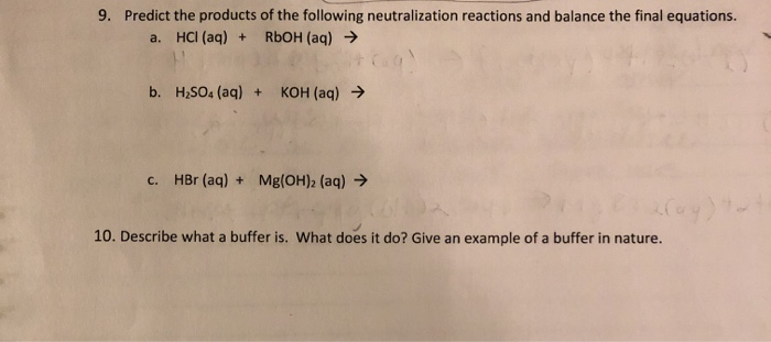 Solved 9. Predict the products of the following | Chegg.com