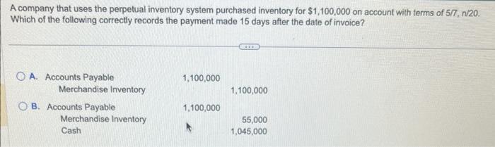 Solved A Company That Uses The Perpetual Inventory System | Chegg.com