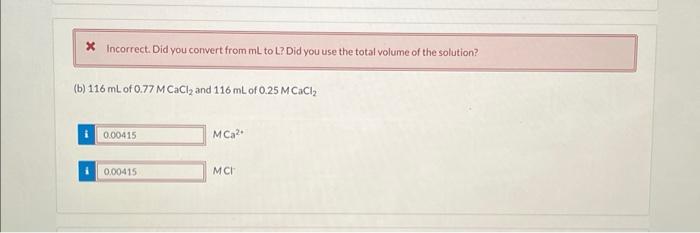 Solved Determine the molar concentration of each ion present | Chegg.com