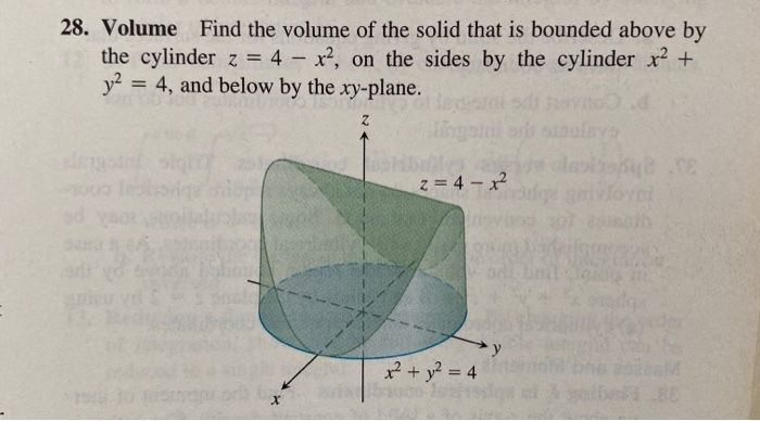 Solved 28 Volume Find The Volume Of The Solid That Is Chegg Com