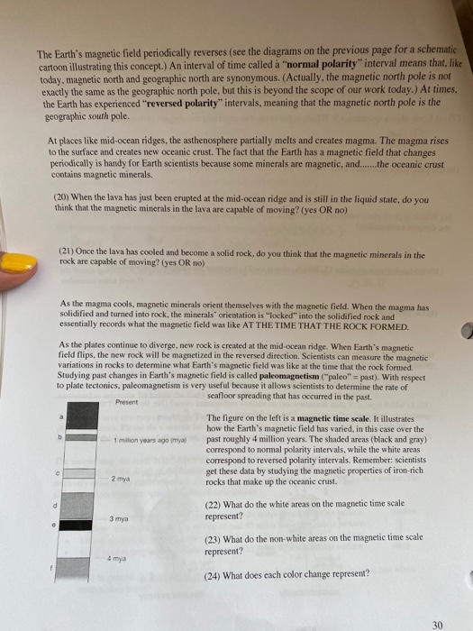 Solved The Earth S Magnetic Field Periodically Reverses Chegg Com