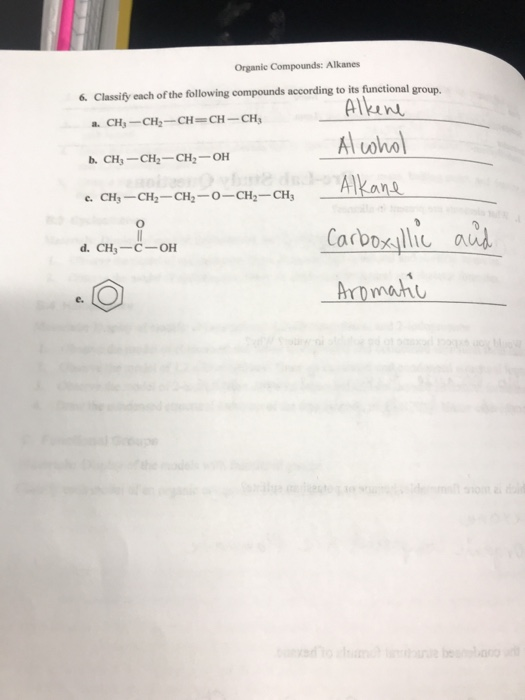 Solved Organic Compounds: Alkanes 6. Classify each of the | Chegg.com