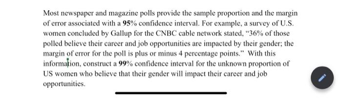 Solved Most newspaper and magazine polls provide the sample | Chegg.com