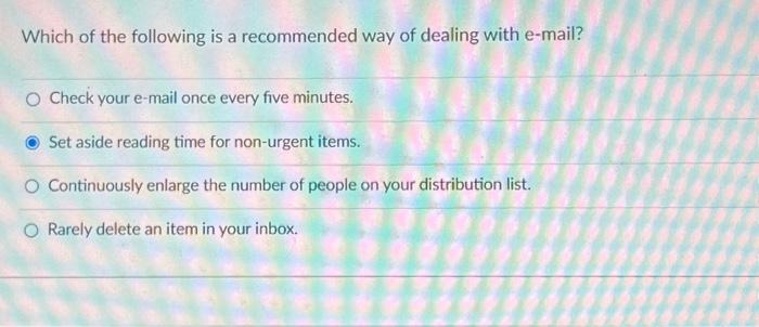 Which of the following is a recommended way of | Chegg.com