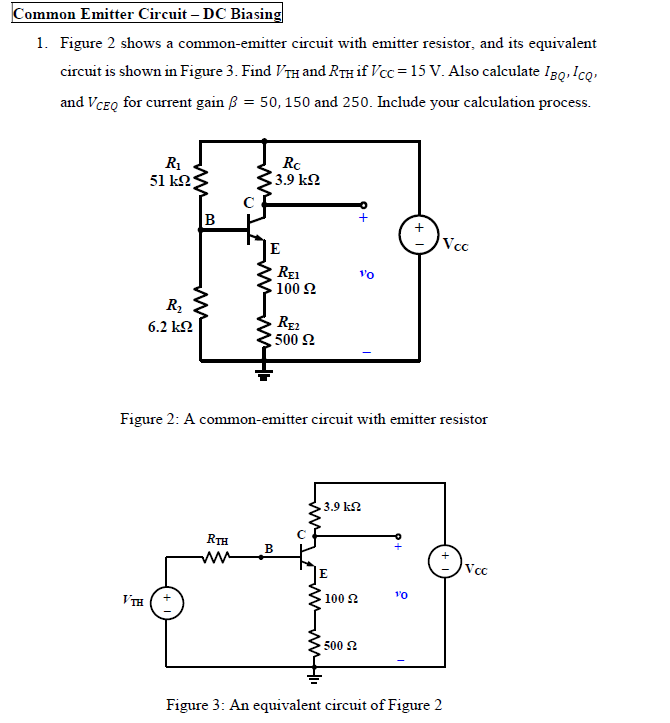 Solved Figure 2 ﻿shows a common-emitter circuit with emitter | Chegg.com