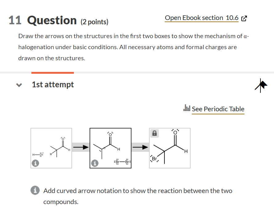 Solved 1st attempt See Periodic Table Add curved arrow | Chegg.com