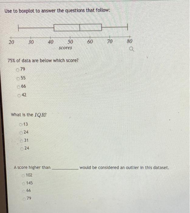 Solved Use to boxplot to answer the questions that follow: | Chegg.com