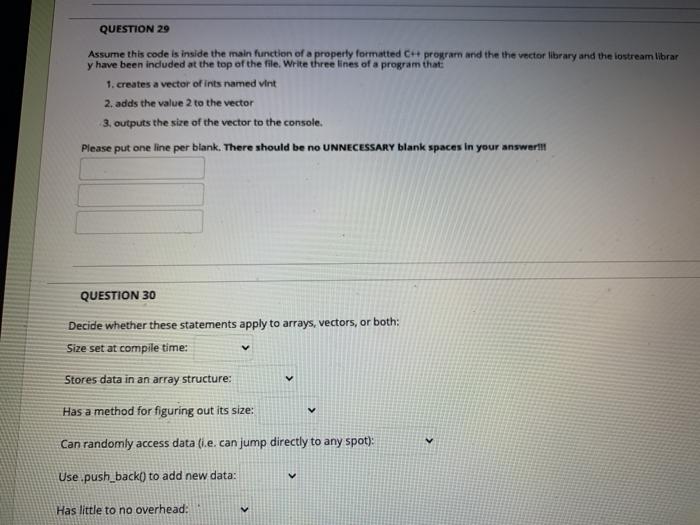 Solved QUESTION 29 Assume this code is inside the main | Chegg.com