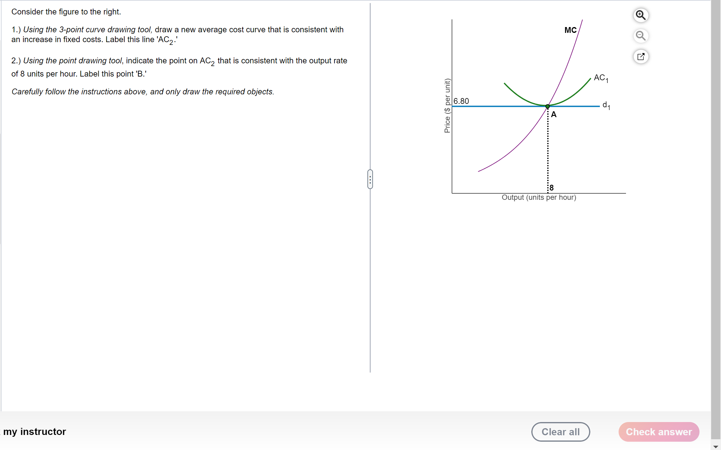 1.) ﻿Using the 3-point curve drawing ﻿tool, draw a | Chegg.com