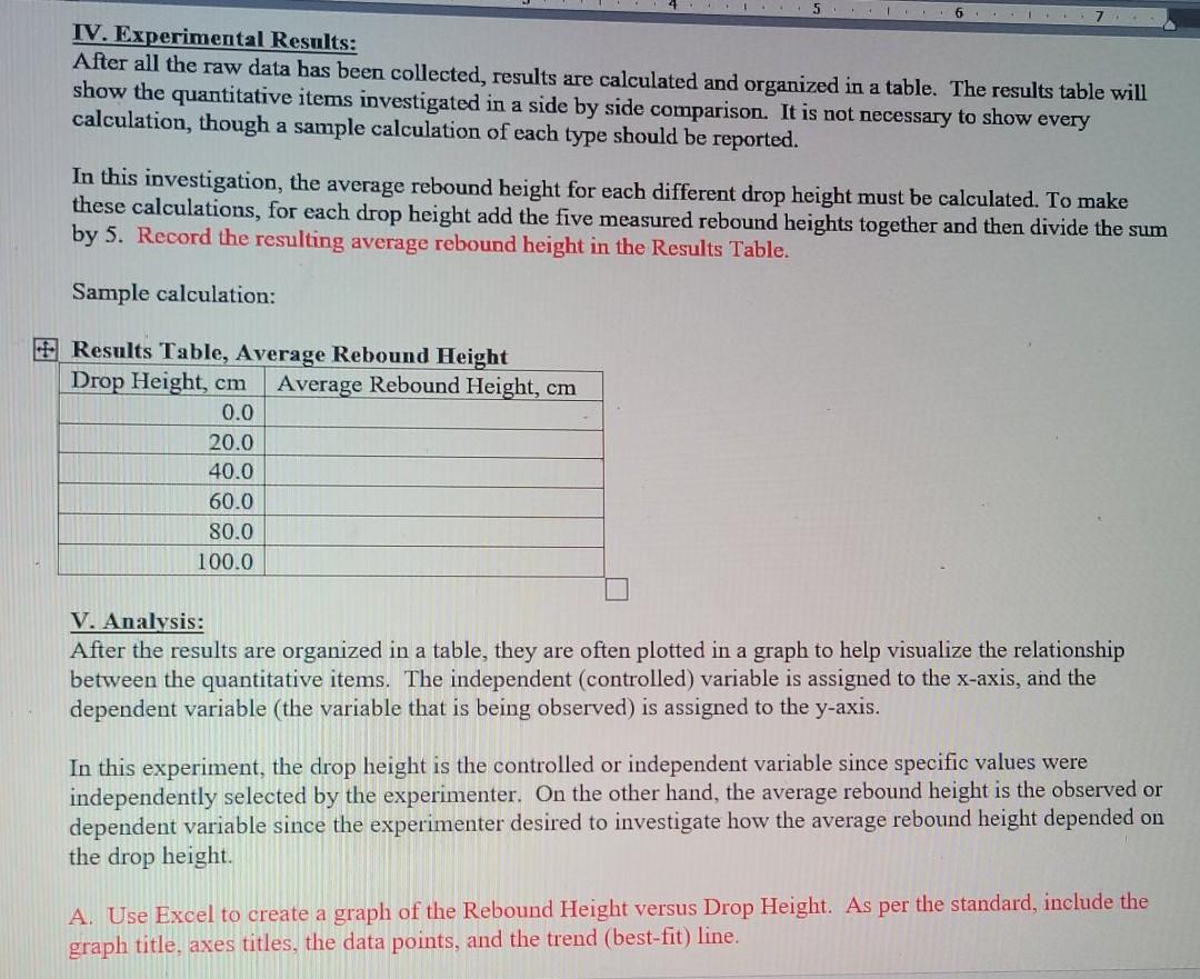 Solved Coefficient of Restitution An Experiment