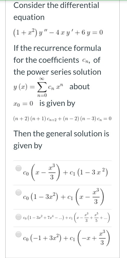Solved Consider The Differential Equation 1 Xº Y 4 Chegg Com