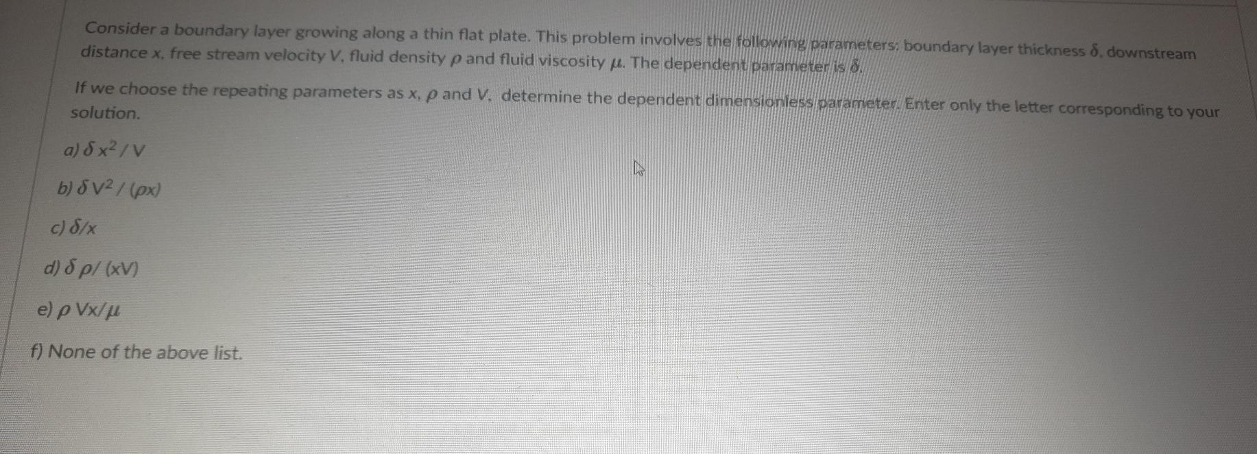 Solved Consider a boundary layer growing along a thin flat | Chegg.com