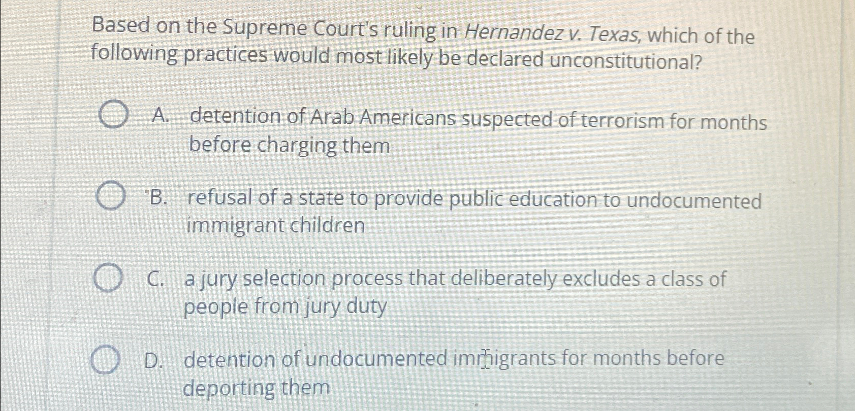 Solved Based on the Supreme Court's ruling in Hernandez v.